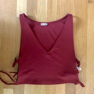 Free people red cropped tank